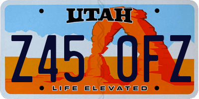 UT license plate Z450FZ