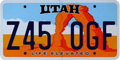 UT license plate Z450GF