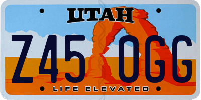 UT license plate Z450GG