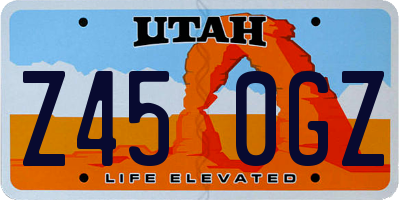 UT license plate Z450GZ