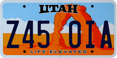 UT license plate Z450IA