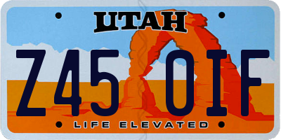 UT license plate Z450IF