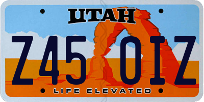 UT license plate Z450IZ