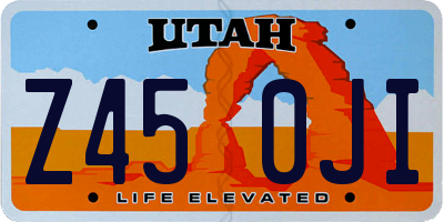 UT license plate Z450JI