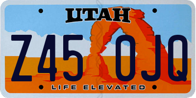 UT license plate Z450JQ
