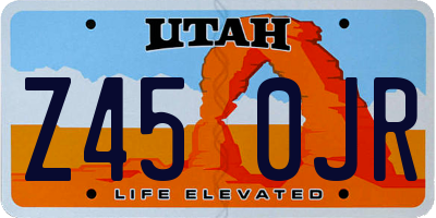 UT license plate Z450JR