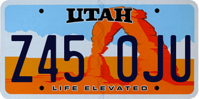 UT license plate Z450JU