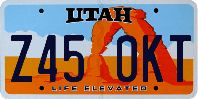 UT license plate Z450KT