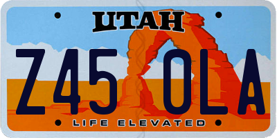 UT license plate Z450LA