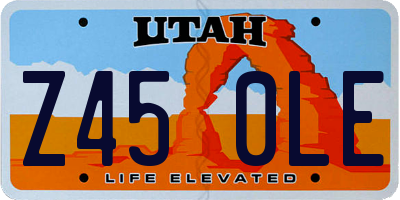 UT license plate Z450LE