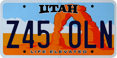 UT license plate Z450LN