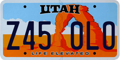 UT license plate Z450LO