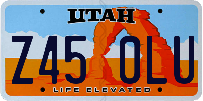 UT license plate Z450LU