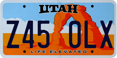 UT license plate Z450LX