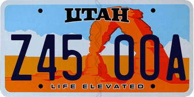 UT license plate Z450OA