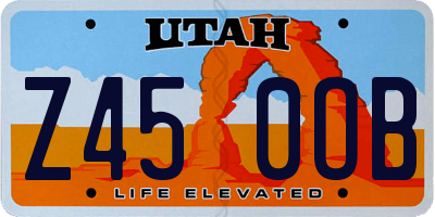UT license plate Z450OB