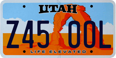 UT license plate Z450OL