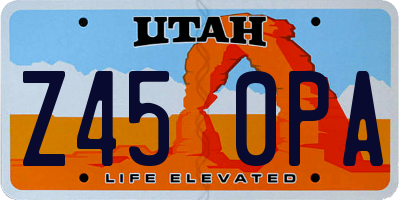 UT license plate Z450PA