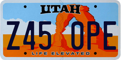 UT license plate Z450PE