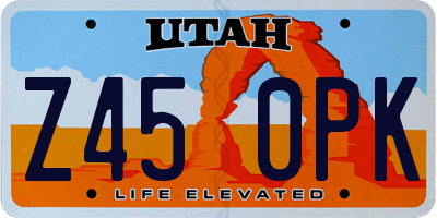 UT license plate Z450PK