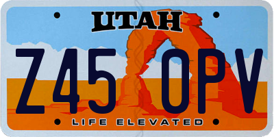 UT license plate Z450PV