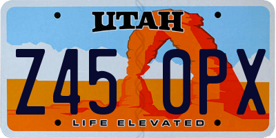 UT license plate Z450PX