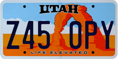 UT license plate Z450PY