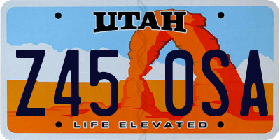 UT license plate Z450SA