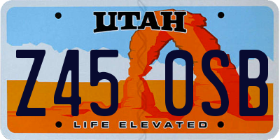 UT license plate Z450SB