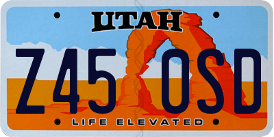UT license plate Z450SD