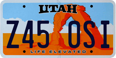 UT license plate Z450SI