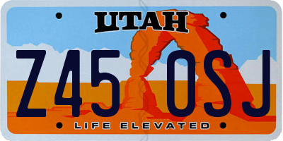 UT license plate Z450SJ