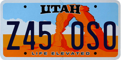 UT license plate Z450SO
