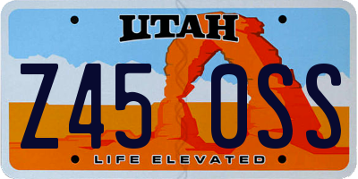 UT license plate Z450SS