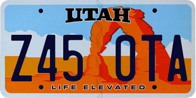 UT license plate Z450TA