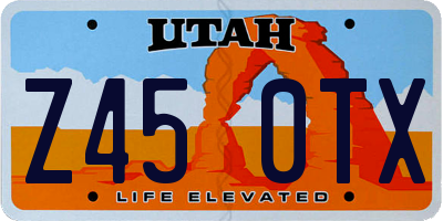 UT license plate Z450TX