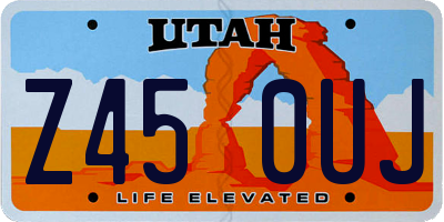 UT license plate Z450UJ