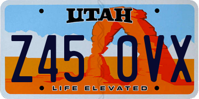 UT license plate Z450VX