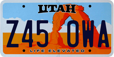 UT license plate Z450WA