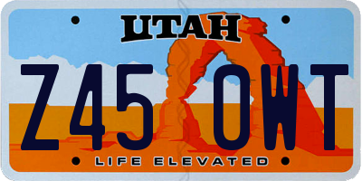UT license plate Z450WT