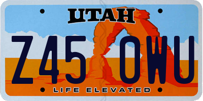 UT license plate Z450WU