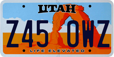 UT license plate Z450WZ