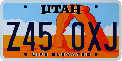 UT license plate Z450XJ