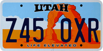 UT license plate Z450XR