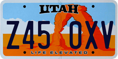 UT license plate Z450XV