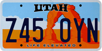 UT license plate Z450YN