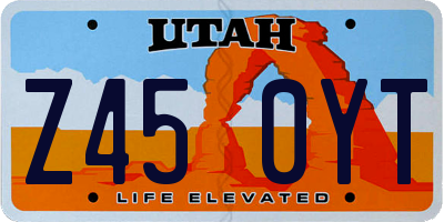 UT license plate Z450YT
