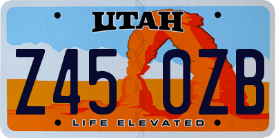 UT license plate Z450ZB