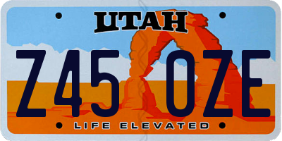 UT license plate Z450ZE