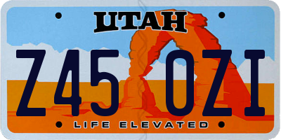 UT license plate Z450ZI